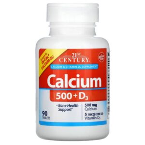 21st Century Calcium 500 + D3 (500 mg) Calcium (5 mcg) D3 90 Tablets